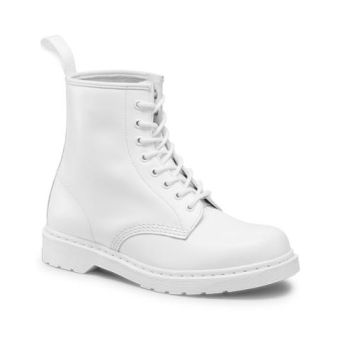 Dr. Martens 1460 Mono Smooth Leather Lace Up Boots in White Smooth