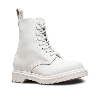 Dr. Martens 1460 Pascal Women's Mono Lace Up Boots in White Virginia