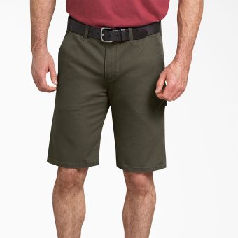 Dickies Duck Carpenter Shorts, 11" in Stonewashed Moss Green