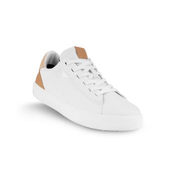 Vessi Women's Soho Sneaker - Regular Fit in White/Teak