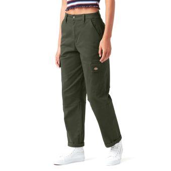 Dickies Women's Cropped Cargo Pants - Regular in Olive Green