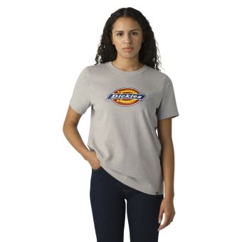 Dickies Women's Heavyweight Logo T-Shirt in Heather Gray