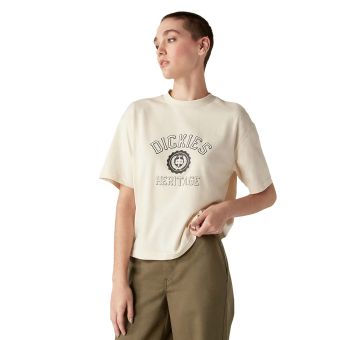 Dickies Women’s Oxford Graphic T-Shirt in Stone Whitecap Gray