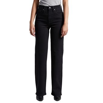 Silver Jeans Highly Desirable High Rise Trouser Leg Jeans in Black