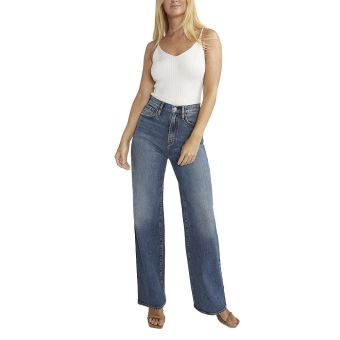 Silver Jeans Highly Desirable High Rise Trouser Leg Jeans in Indigo