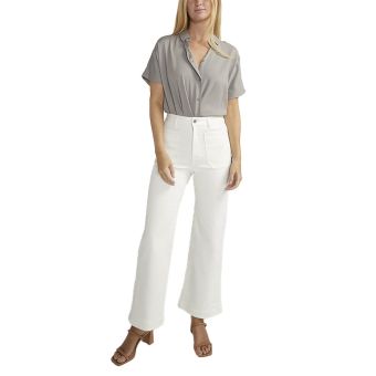 Silver Jeans High Rise Wide Leg Pant in White