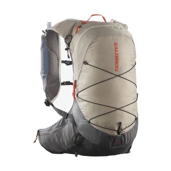 Salomon XT 15 Unisex Hiking Bag in Feather Gray / Plum Kitten / Cherry Tomato