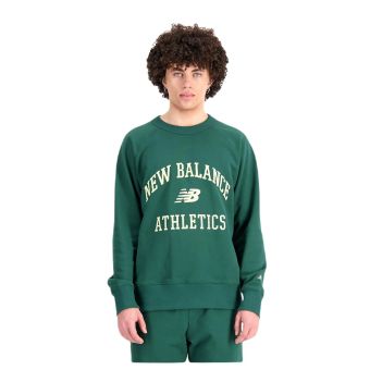 New Balance Men's Athletics Varsity Fleece Crewneck in Nightwatch green