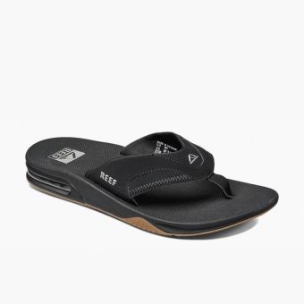 Reef Men's Fanning Sandals in Black/Silver