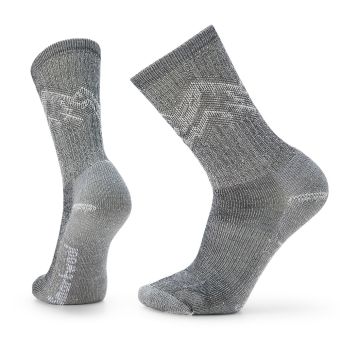 Smartwool Hike Classic Edition Mountain Pattern Light Cushion Crew Socks in Black