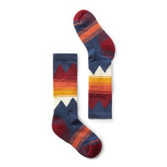 Smartwool Kids' Ski Over The Calf Light Cushion Socks in Alphine Blue