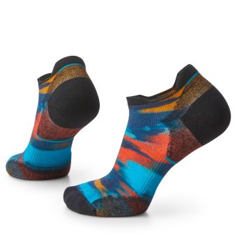 Smartwool Women's Run Targeted Cushion Brushed Print Low Ankle Merino Socks in Alpine Blue