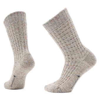 Smartwool Everyday Cozy Waffle Press Crew Socks Light Cushion in Taupe