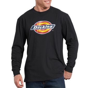 Dickies Men's Long Sleeve Regular Fit Icon Graphic T-shirt in Black