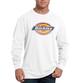 Dickies Men's Long Sleeve Regular Fit Icon Graphic T-shirt in White