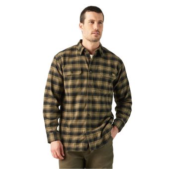 Dickies FLEX Long Sleeve Flannel Shirt in Sphagnum