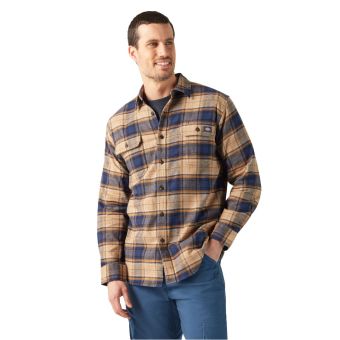 Dickies FLEX Long Sleeve Flannel Shirt in Desert Sand