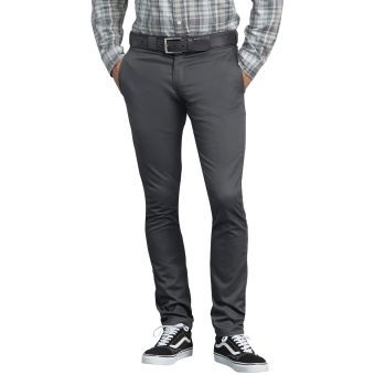 Dickies Men's Flex Skinny Straight Fit Work Pants in Charcoal Gray