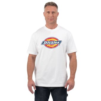 Dickies Short Sleeve Tri-Color Logo Graphic T-Shirt in White