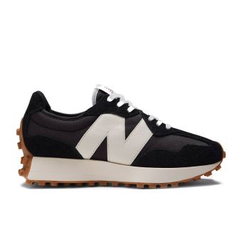 New Balance Women's 327 in Black with white and mineral red