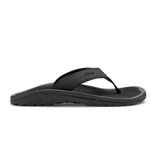 Olukai Ohana Men's Beach Sandals in Black