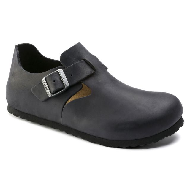 Birkenstock London Oiled Leather Regular in Black