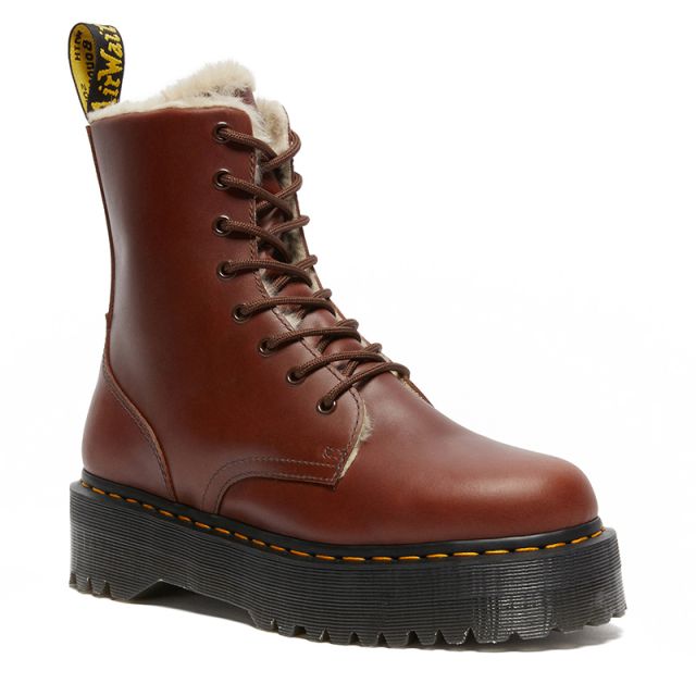 Dr. Martens Jadon Smooth Leather Platform Boots In Black Polished ...