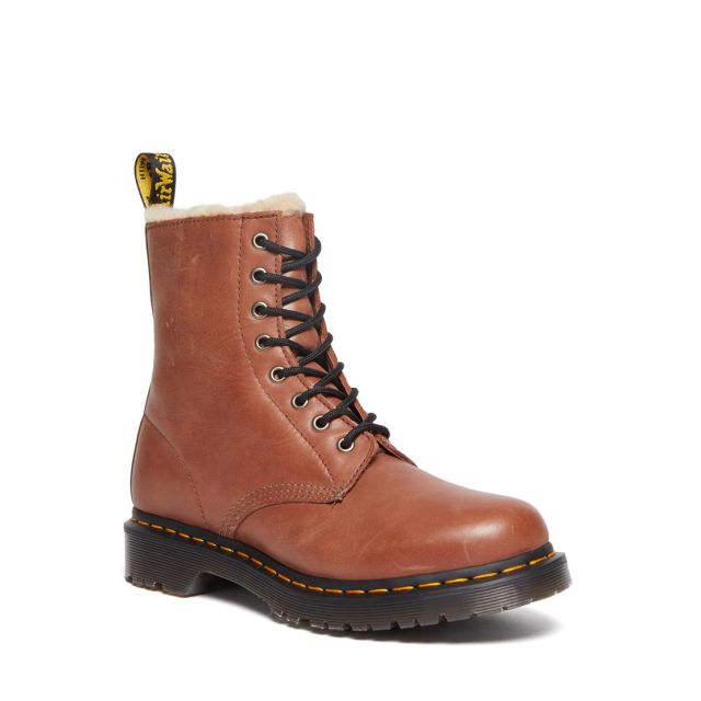 Dr. Martens 1460 Serena Women's Faux Fur-Lined Leather Boots in Tan