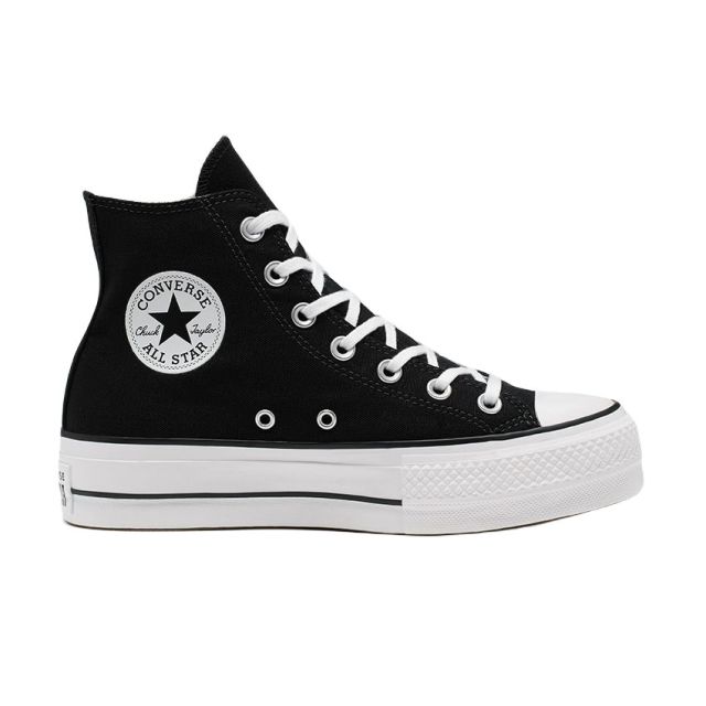 Converse Chuck Taylor All Star Canvas Platform High Top in Black/White/White