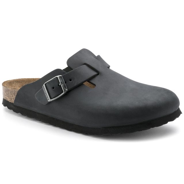 Birkenstock Boston Oiled Leather Narrow in Black