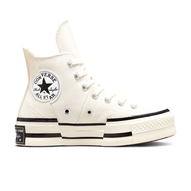 Converse Chuck 70 Plus High Top in Egret/Black/Egret