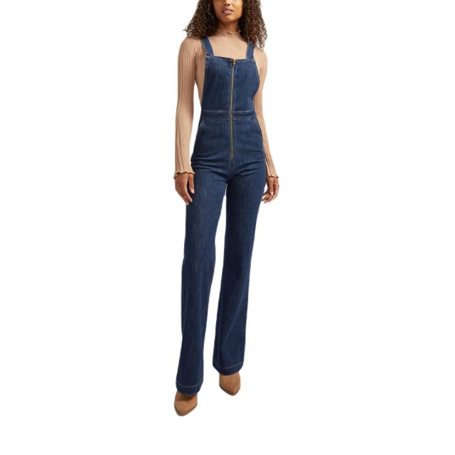 Silver Jeans 70s Flare Leg Overall Jeans in Indigo