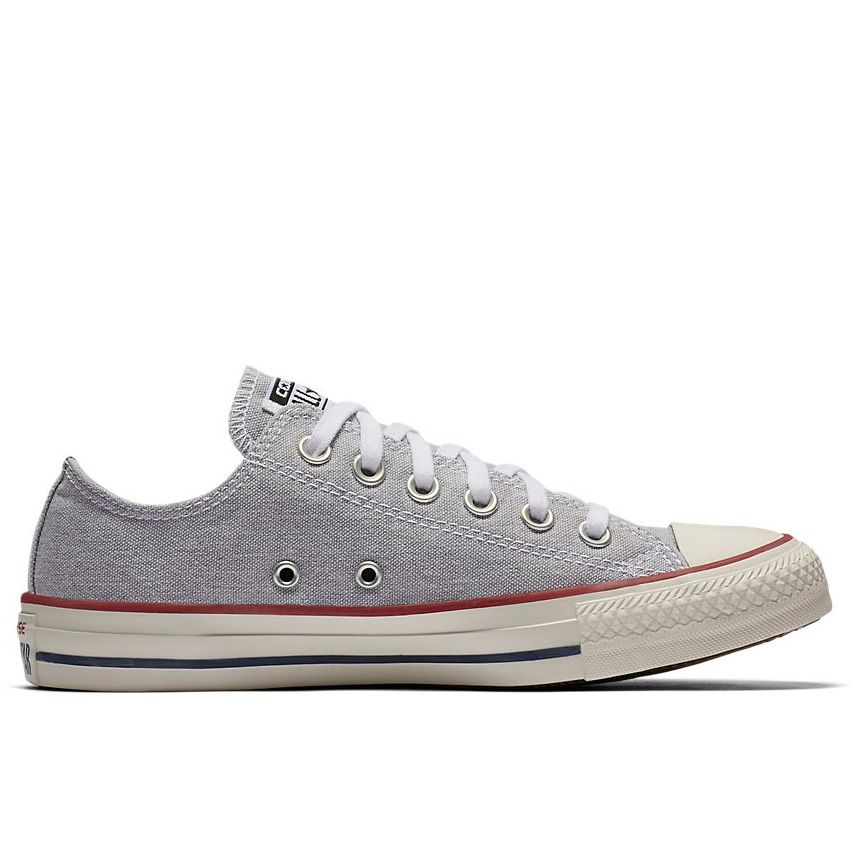 Converse Chuck Taylor All Star Stone Wash Low Top in Wolf Grey/Wolf Grey/White