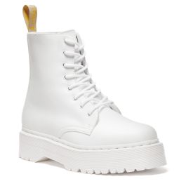 Dr. Martens Vegan Jadon II Kemble Mono Platform Boots in White | Union ...