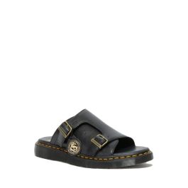 Dax Men's Leather Slide Sandals in Black