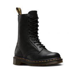 Dr. Martens 1490 Virginia Leather Mid Calf Boots in Black Virginia ...