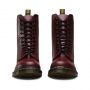 Dr. Martens 1490 Smooth Leather Mid Calf Boots in Cherry Red Smooth
