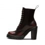 Dr. Martens Kendra Women's Arcadia Leather Heeled Boots in Cherry Red Arcadia Leather