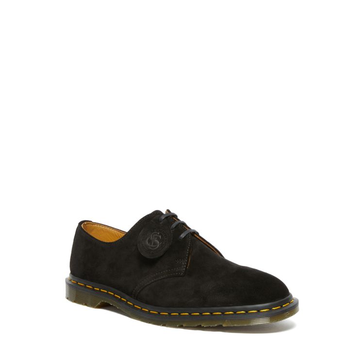 Dr. Martens Archie II Made In England Suede Oxford Shoes in Black Union Jack Boots Canada