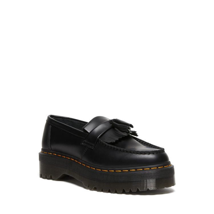 Dr. Martens Adrian Leather Platform Tassel Loafers in Black Union Jack Boots Canada