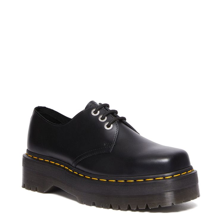 Dr. Martens 1461 Quad Squared 3 Hole Shoes in Black | Union Jack ...