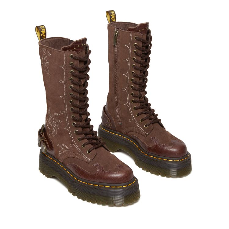 Dr. Martens 1B99 Gothic Americana Leather Mid Calf Platform Boots in Dark  Brown | Union Jack Boots Canada